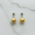 12mm Gold/Yellow Pearl Drop Earrings - Terciany 