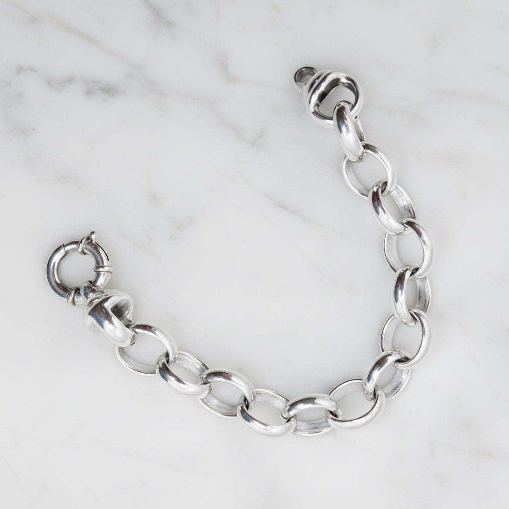 Bulky Smaller Belcher Chain Link Statement Bracelet - Terciany 