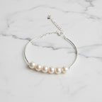 7 mm Freshwater Pearls Bracelet With Sterling Silver Setting And Clasp - Terciany 