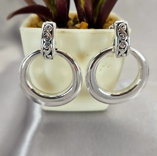 30mm hoop on stud statement earrings