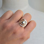 Sterling Silver Ring With 10Mm Ball In Knot