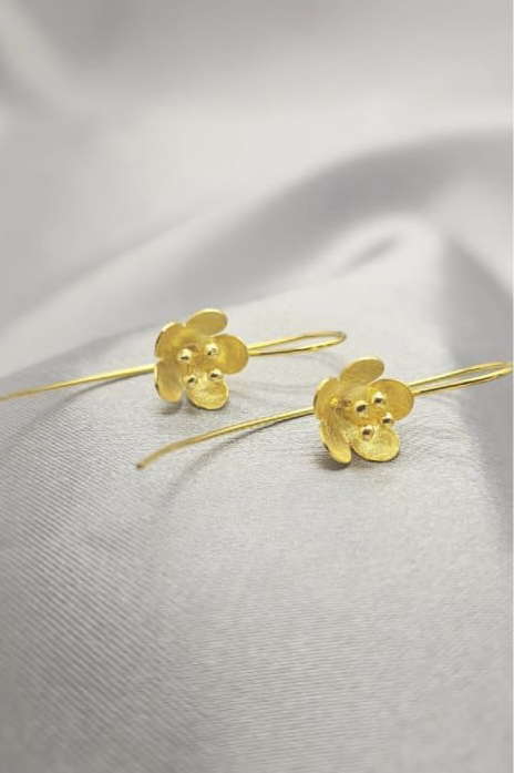 Gold Poppy Earrings