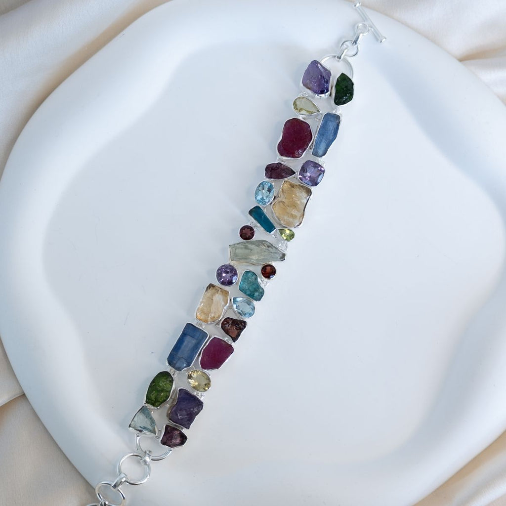 Statement Mixed Semi Precious stone Bracelet
