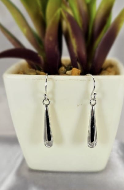 Large Teardrop On Hook Drop Earrings