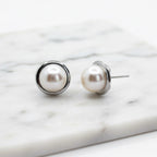 Sterling Silver Stud Earring With Beautiful Freshwater Pearl - Terciany 