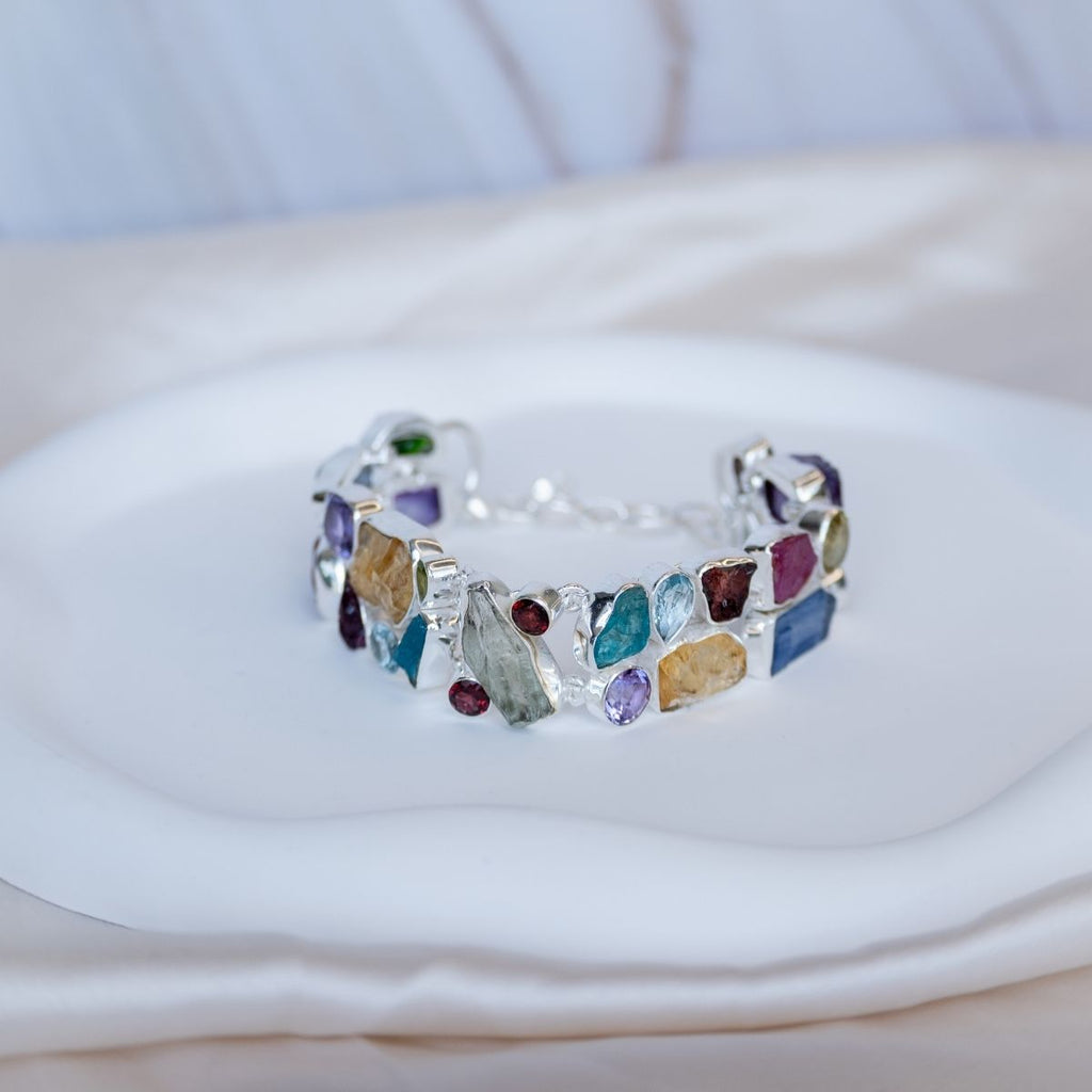 Statement Mixed Semi Precious stone Bracelet