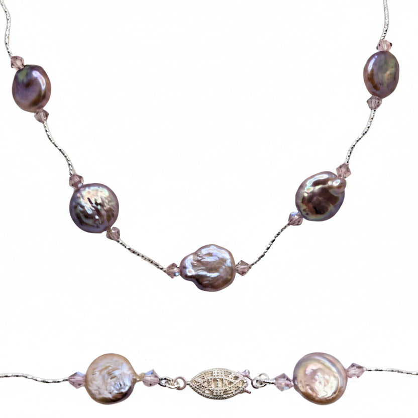 Blush coin Pearl necklace