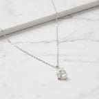 Sterling Silver Necklace With Rose And Pearl Pendant - Terciany 