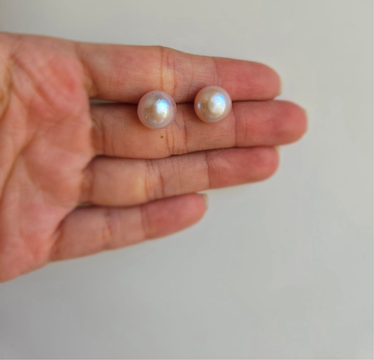 11 mm Natural pink freshwater pearls stud earring