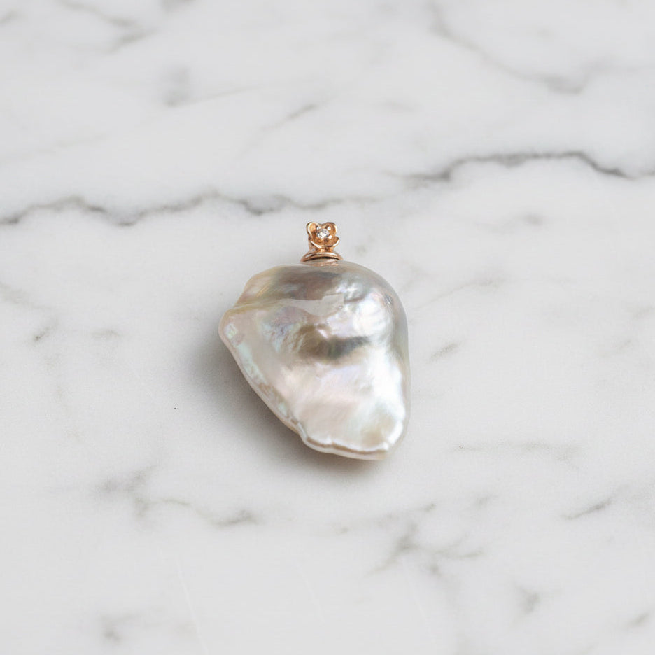 Stunning Rough Pearl Pendant With Gold Hook