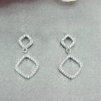 Double Diamond Cubic Zirconia Pavé Drop Earrings - Terciany 