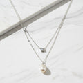 Double Layer Sterling Silver Necklace With Cubic Zirconia - Terciany 