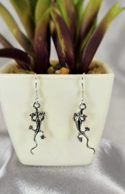 Hanging Gecko Earrings - Terciany 