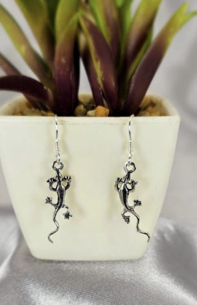 Hanging Gecko Earrings