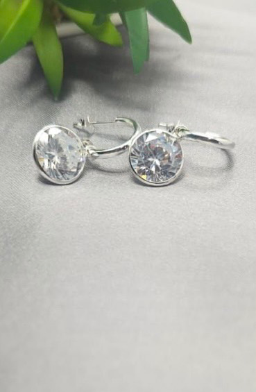 12mm clear crystal pretty woman hoops