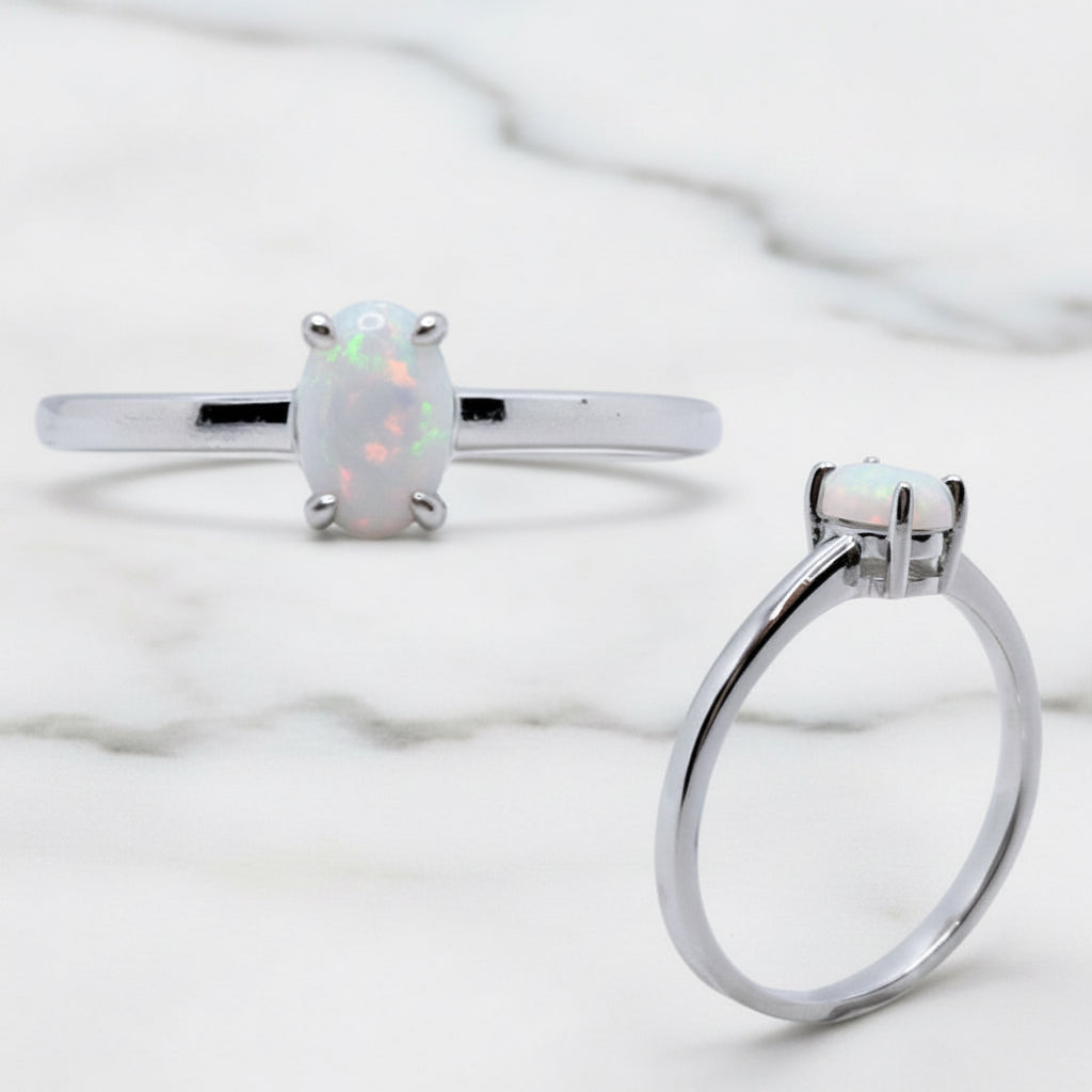 Sterling silver ring with Opalite