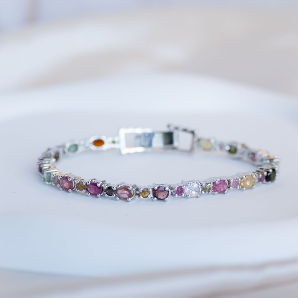 Tourmaline semi Precious stone tennis bracelet - Terciany 