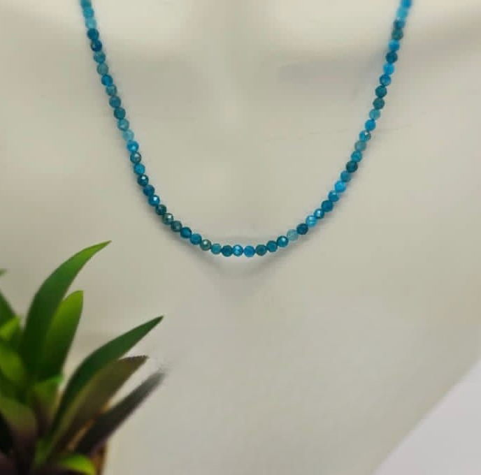 Stunning Blue Phosphorus Semi Precious Stone Necklace