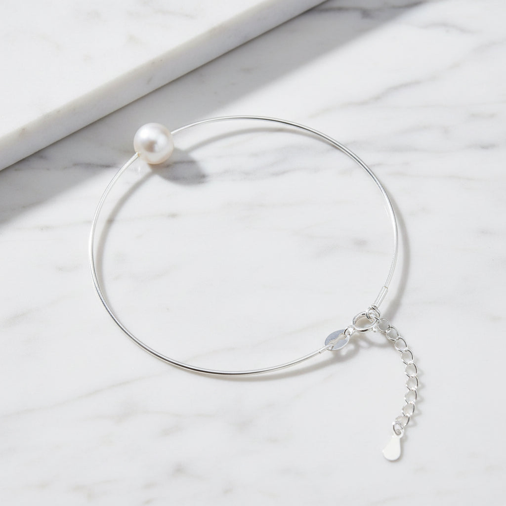Sterling Silver Bracelet With Freshwater Pearl - Terciany 