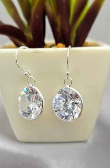 14Mm Cubic Zirconia Short Stem Earrings