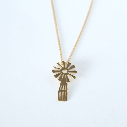 Windmill necklace in gold or silver