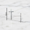 Silver cross stud earrings