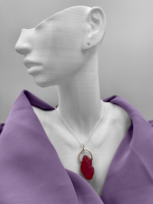 Rough semi precious stone necklace