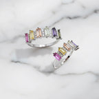 Ring with different coloured rectangular stones - Terciany 