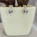 Beautiful Cubic Zirconia Heart Drop Studs