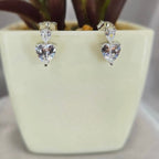 Beautiful Cubic Zirconia Heart Drop Studs