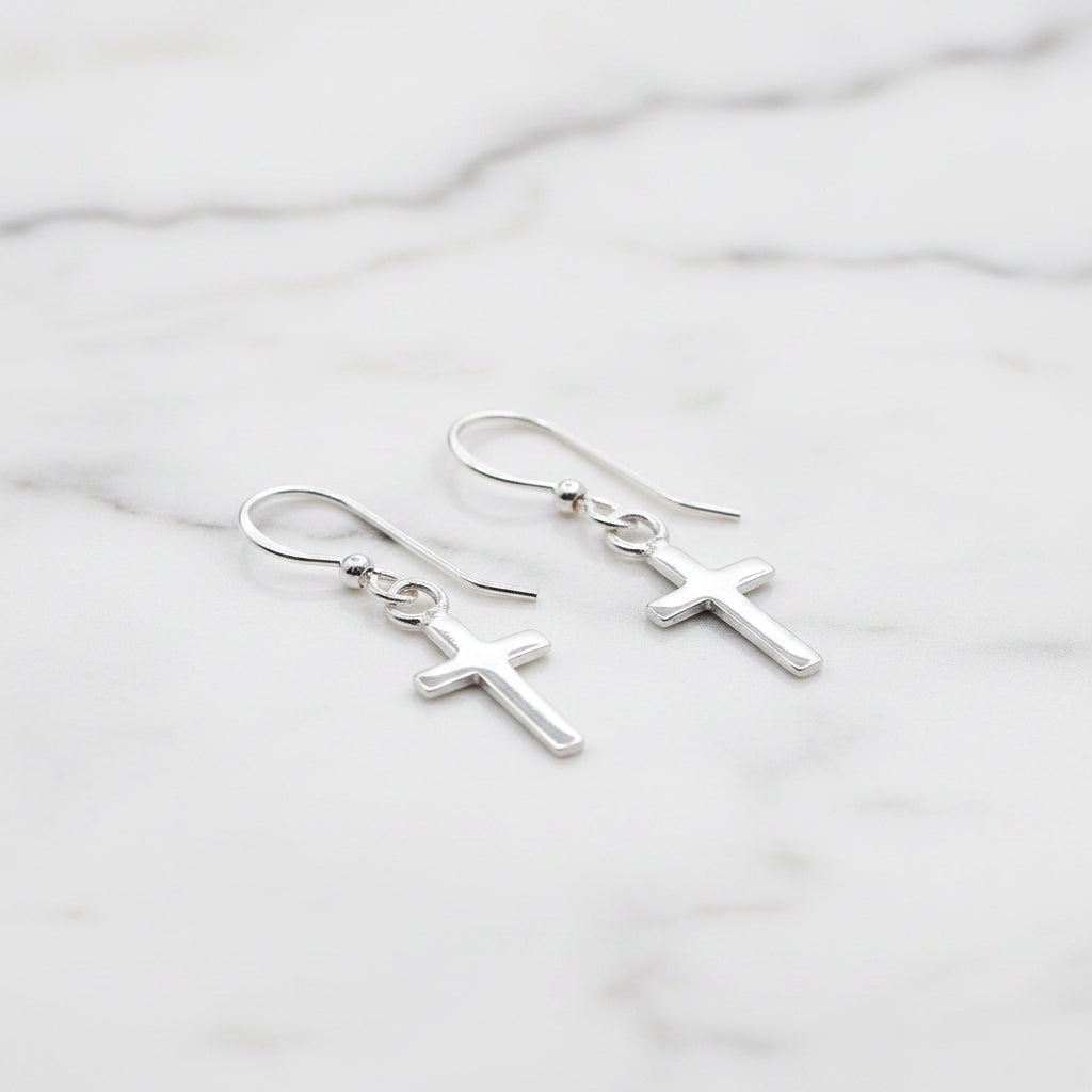 Cross Drop Earrings