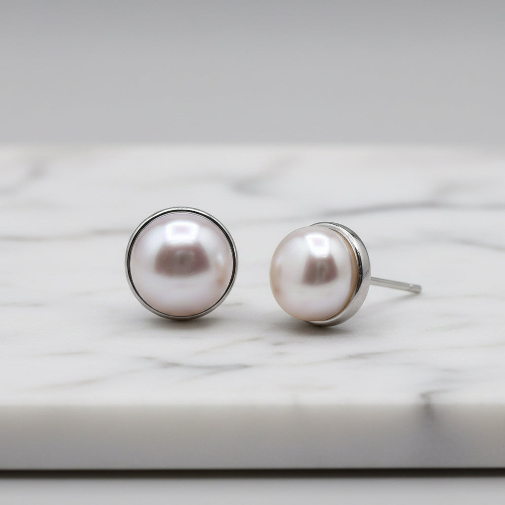 10mm Freshwater pearl in tube setting
