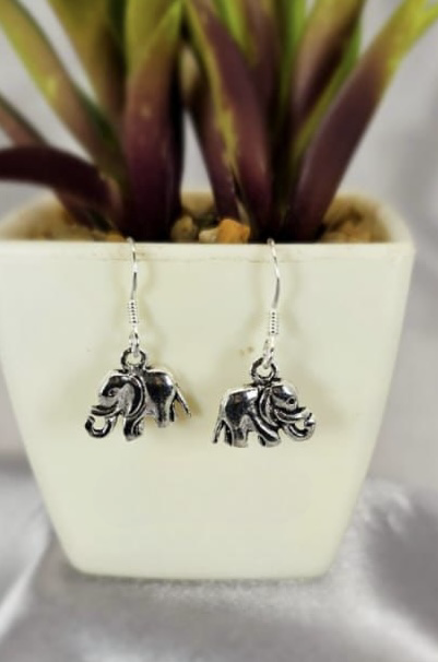 Elephant drop earrings