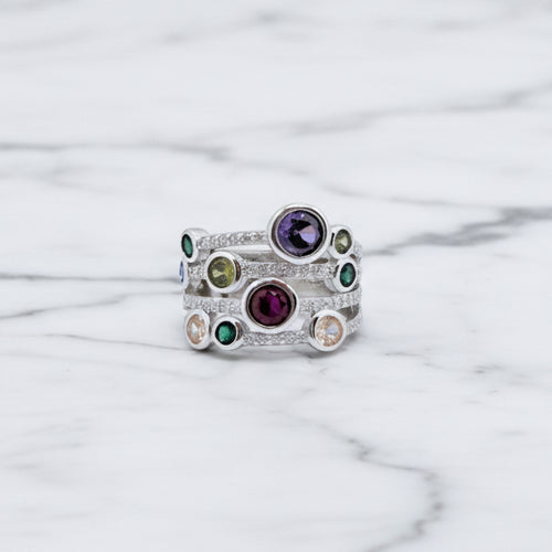 Colour Dot silver ring - Terciany 