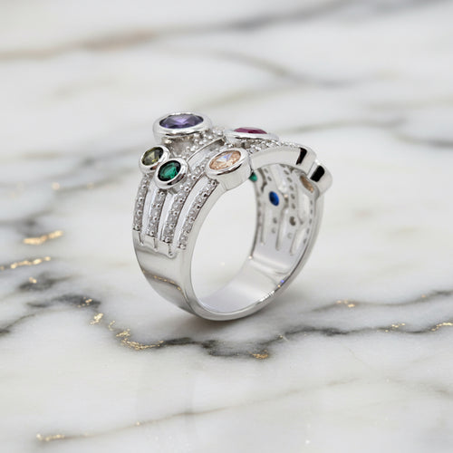Colour Dot silver ring - Terciany 