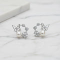 Butterfly Flower Pearls Studs