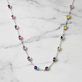 45 Cm Coloured Oval Stone Necklace - Terciany 