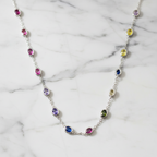 45 Cm Coloured Oval Stone Necklace - Terciany 