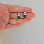 Green Oval Cubic Zirconia Studs