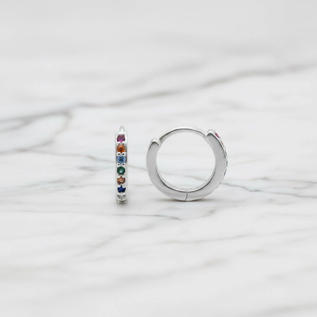 Rainbow Huggie earrings