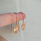 Rose Gold Large Viola Leaf Drop Earrings
