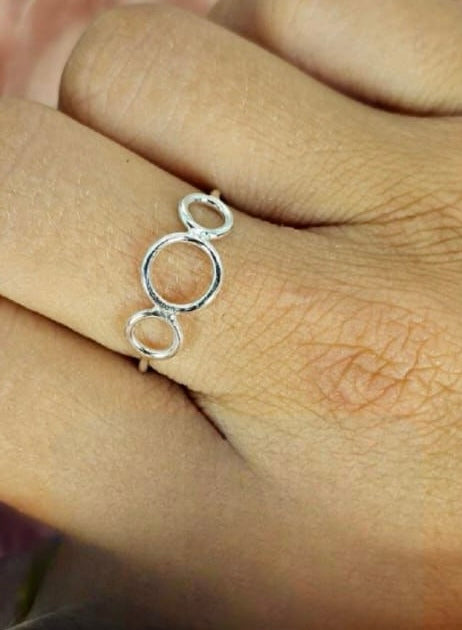 Sterling silver triple circle ring