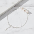 Sterling Silver Bracelet With Three Beautiful Freshwater Pearls - Terciany 