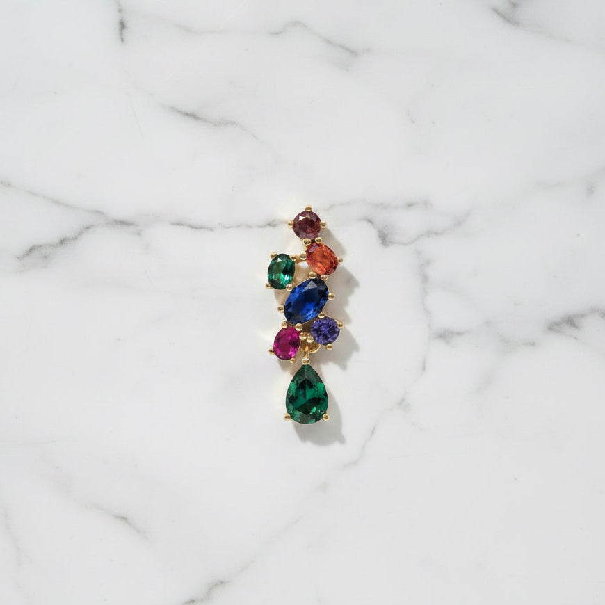 Colourfull pendant on a gold chain