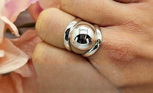 Solid Sterling Silver 14mm Ball Ring