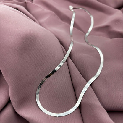Sterling silver 4mm herringbone necklace