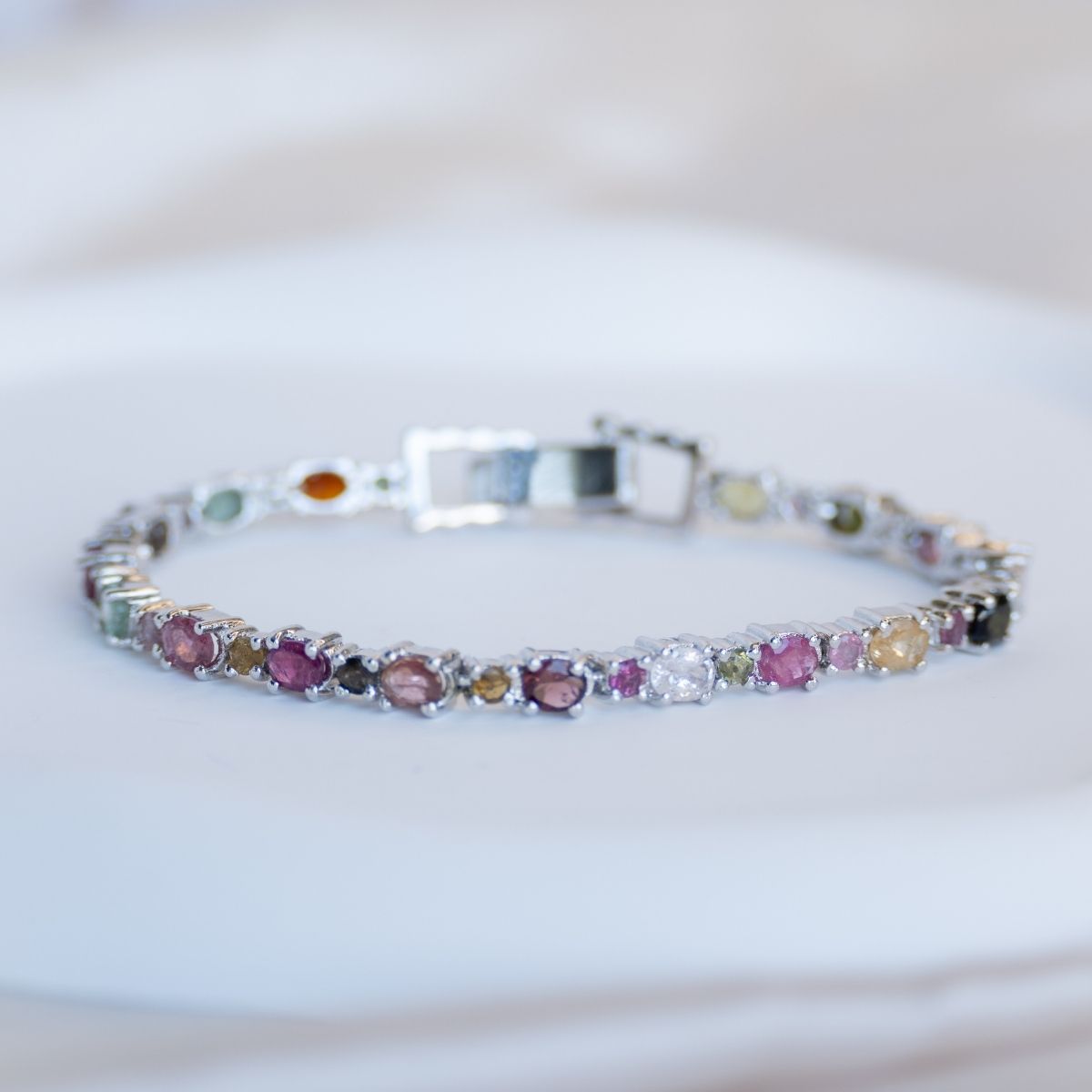 Tourmaline semi Precious stone tennis bracelet - Terciany 