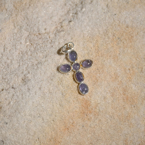 Tanzanite cross pendant