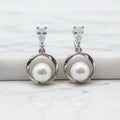 Pearl Earring With Bling Top - Terciany 