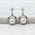 Pearl Earring With Bling Top - Terciany 